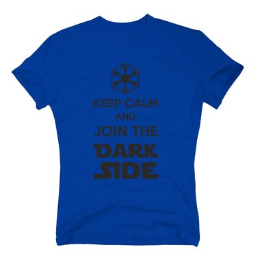 Herren T-Shirt - Keep Calm and Join the Dark Side dunkelblau-rot L