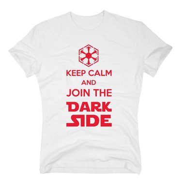 Herren T-Shirt - Keep Calm and Join the Dark Side dunkelblau-rot L