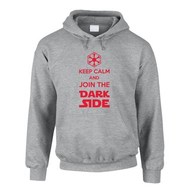 Herren Hoodie - Keep Calm and Join the Dark Side grau-rot XS