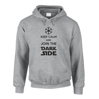 Herren Hoodie - Keep Calm and Join the Dark Side grau-rot XS