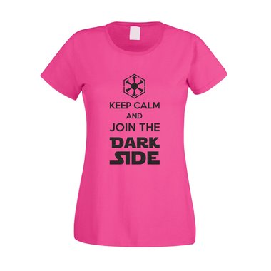 Damen T-Shirt - Keep Calm and Join the Dark Side weiss-schwarz S