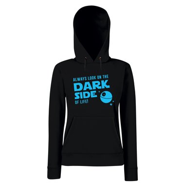 Damen Hoodie - Always look on the Dark Side of life fuchsia-schwarz XS