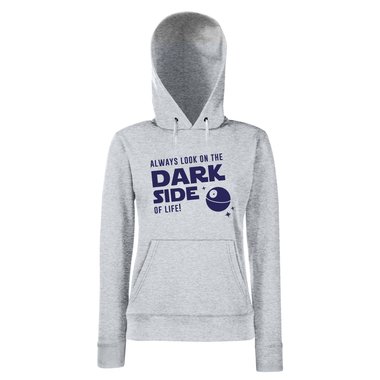 Damen Hoodie - Always look on the Dark Side of life fuchsia-schwarz XS