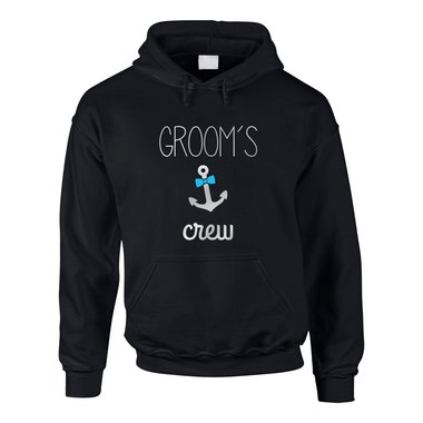 JGA Herren Hoodie - Grooms Crew Anchor schwarz-silber 5XL