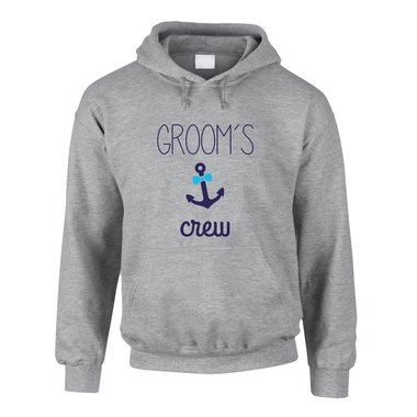 JGA Herren Hoodie - Grooms Crew Anchor schwarz-silber 5XL