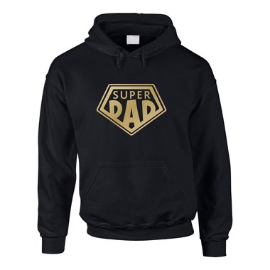 Herren Hoodie - Super Dad schwarz-gold 5XL