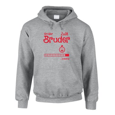 Herren Hoodie - Groer Bruder 2018 ...loading grau-rot XS