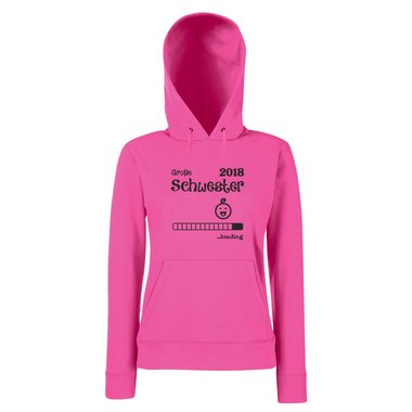 Damen Hoodie - Groe Schwester 2018 ...loading fuchsia-schwarz XS