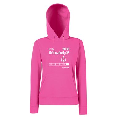 Damen Hoodie - Groe Schwester 2018 ...loading fuchsia-schwarz XS