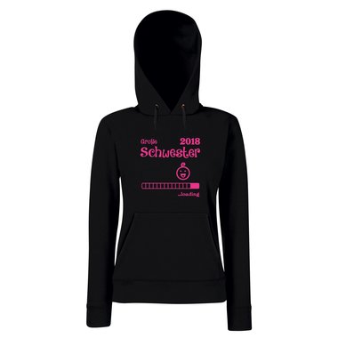 Damen Hoodie - Groe Schwester 2018 ...loading fuchsia-schwarz XS