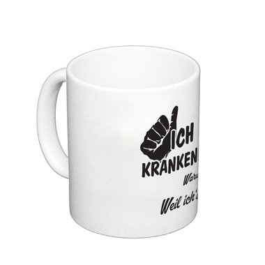 Kaffeebecher - Ich bin Krankenpfleger, weil ichs kann - Azubi Kollege weiss-schwarz