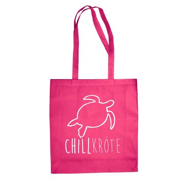 Jutebeutel Baumwolltasche - Chillkrte - Humor Witz Ironie Chill Out Zeitdruck fuchsia-weiss