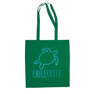 Jutebeutel Baumwolltasche - Chillkrte - Humor Witz Ironie Chill Out Zeitdruck fuchsia-weiss