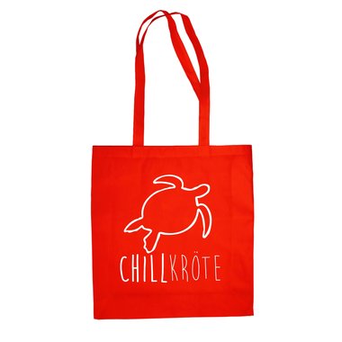 Jutebeutel Baumwolltasche - Chillkrte - Humor Witz Ironie Chill Out Zeitdruck fuchsia-weiss