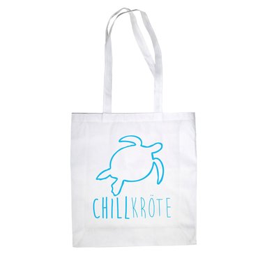 Jutebeutel Baumwolltasche - Chillkrte - Humor Witz Ironie Chill Out Zeitdruck fuchsia-weiss