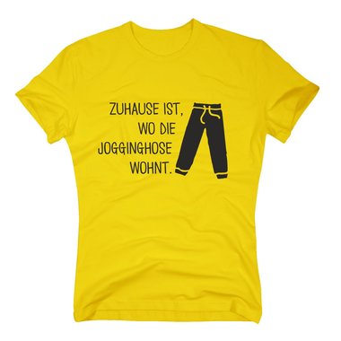 Herren T-Shirt - Zuhause ist wo die Jogginghose wohnt - Trainingsanzug Jogger dunkelblau-weiss S