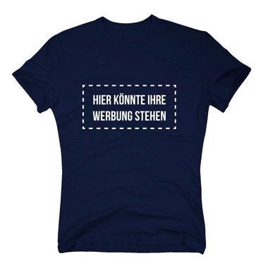 Herren T-Shirt - Hier knnte Ihre Werbung stehen - Marketing Reklame Medien dunkelblau-weiss S