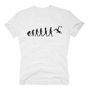 Herren T-Shirt - Fuball Evolution - Hobby Team Mannschaft Sport Rasen Verein dunkelblau-weiss S