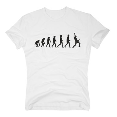 Herren T-Shirt - Gitarristen Evolution - Hobby Musiker Band Gitarrist Song Musik weiss-schwarz 4XL