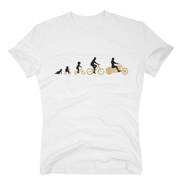 Herren T-Shirt - Evolution Motorrad - Hobby Motorbike Sport Biker Strae Crew dunkelblau-gold S