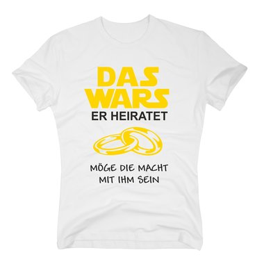 DAS WARS T-Shirt Herren Junggesellenabschied Hochzeit JGA Trauzeuge ICH HEIRATE 5XL schwarz