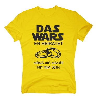 DAS WARS T-Shirt Herren Junggesellenabschied Hochzeit JGA Trauzeuge ICH HEIRATE 5XL schwarz