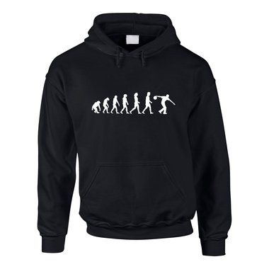 Herren Hoodie - Evolution Bowling - Hobby Sport Bowlen Kegeln Pins Strike Spare 5XL schwarz-weiss