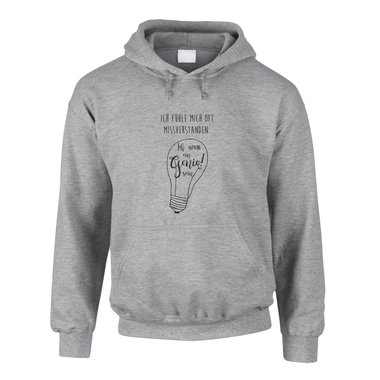 Herren Hoodie - Ich muss ein Genie sein! - Wissen Macht Erfinder Geist Verrckt 5XL grau-schwarz