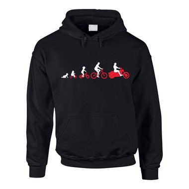 Herren Hoodie - Motorbike Evolution - Hobby Motorrad Bike Biker Crew Freiheit schwarz-rot 5XL