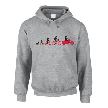 Herren Hoodie - Motorbike Evolution - Hobby Motorrad Bike Biker Crew Freiheit schwarz-rot 5XL