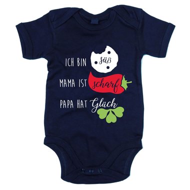 Baby Body - Ich bin s, Mama ist scharf, Papa hat Glck - Familienglck Perfekt dunkelblau-weiss 50-62