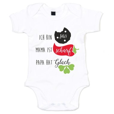 Baby Body - Ich bin s, Mama ist scharf, Papa hat Glck - Familienglck Perfekt dunkelblau-weiss 50-62