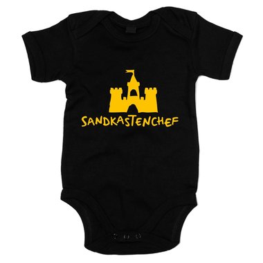 Baby Body - Sandkastenchef - Bauingenieur Sandkiste Boss Meister Kindheit Humor weiss-gelb 62-68