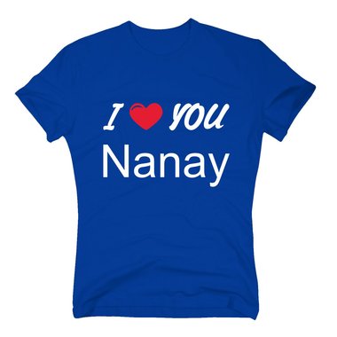 T-Shirt I Love You Nanay royalblau-weiss XXXL