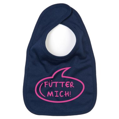 Baby Ltzchen - Ftter mich! - Neugeborenes Kleckerschutz Hunger Essen Stillen grau-fuchsia