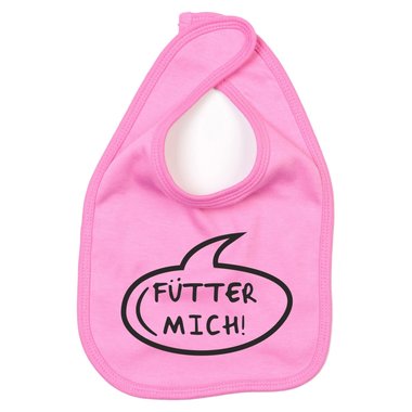 Baby Ltzchen - Ftter mich! - Neugeborenes Kleckerschutz Hunger Essen Stillen grau-fuchsia