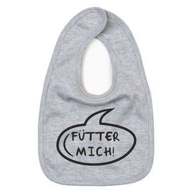 Baby Ltzchen - Ftter mich! - Neugeborenes Kleckerschutz Hunger Essen Stillen grau-fuchsia
