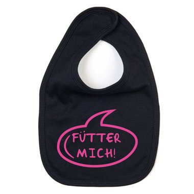 Baby Ltzchen - Ftter mich! - Neugeborenes Kleckerschutz Hunger Essen Stillen grau-fuchsia