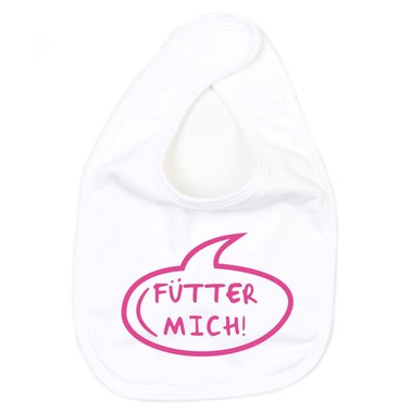 Baby Ltzchen - Ftter mich! - Neugeborenes Kleckerschutz Hunger Essen Stillen grau-fuchsia