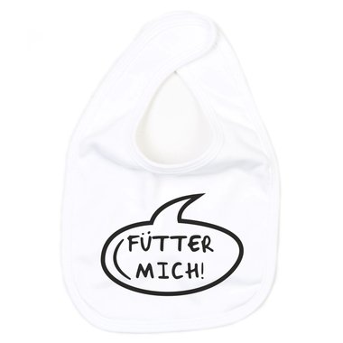 Baby Ltzchen - Ftter mich! - Neugeborenes Kleckerschutz Hunger Essen Stillen grau-fuchsia