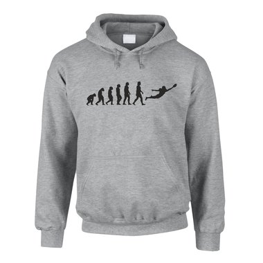 Herren Hoodie - Evolution Football - Hobby Sport Fan Quarterback Running Back XS grau-schwarz