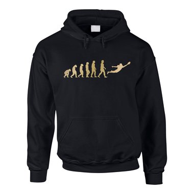 Herren Hoodie - Evolution Football - Hobby Sport Fan Quarterback Running Back XS grau-schwarz