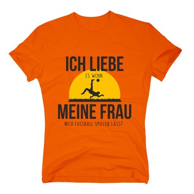 Herren T-Shirt - Ich liebe es, wenn meine Frau mich zum Fuball spielen lsst dunkelblau-weiss S