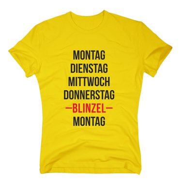 Herren T-Shirt - Wochenende - Wochentage Blinzel Arbeit Freizeit Vergangen Zeit dunkelblau-weiss S