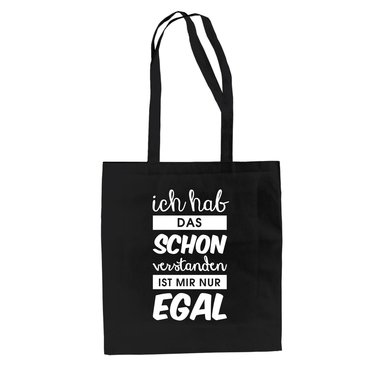 Jutebeutel Baumwolltasche - Ich hab das schon verstanden - Humor Meinung Ironie weiss-schwarz