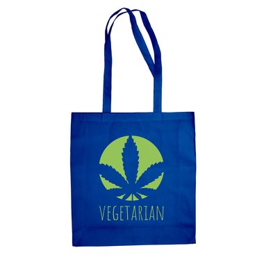 Jutebeutel Baumwolltasche - Vegetarian - Ernhrung Gesundheit Ideal Humor Ironie schwarz-apfelgrn