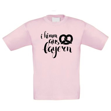 Kinder T-Shirt - I kimm aus Bayern - Heimat Wohnort Stadt Land Geburtsort Land weiss-schwarz 152-164