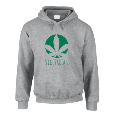 Veggie Herren Hoodie - Vegetarian - Ernhrung Gesundheit Ideale Humor Ironie Fun S grau-dunkelgrn