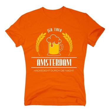 Amsterdam - JGA Tour - Hackedicht durch die Nacht - Herren T-Shirt - Party Team weiss-schwarz 5XL