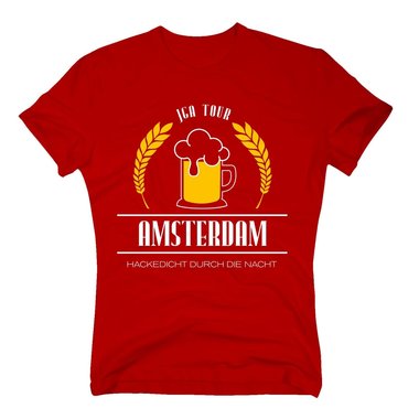 Amsterdam - JGA Tour - Hackedicht durch die Nacht - Herren T-Shirt - Party Team weiss-schwarz 5XL